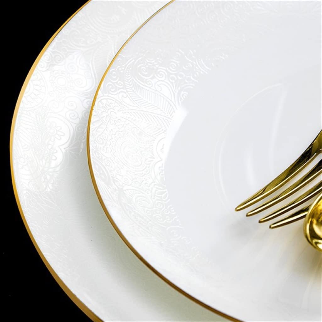 Zestaw naczyń europejskich, porcelana kostna, komplet naczyń kuchennych