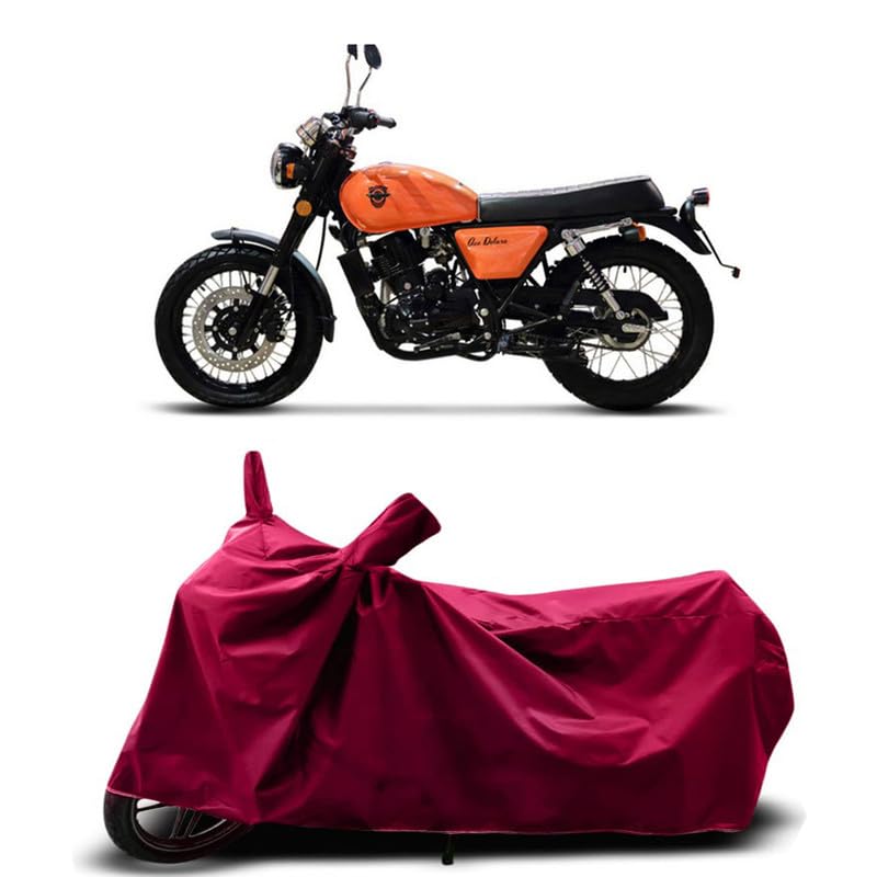 Image of DUFFEL-Two Wheeler Bike Cover Compatible for Cleveland Cyclewerks Ace Deluxe Heat Protectio /UV-Rays /Birds Dropping /DustProof /Waterproof Indoor Outdoor and Parking Full Protection [MAHROON]