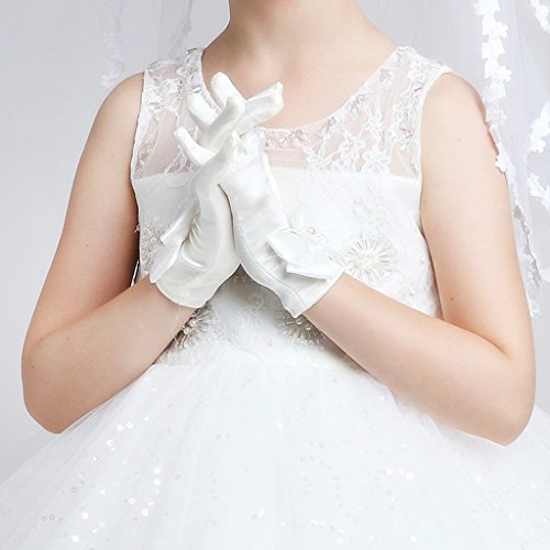 DreamHigh Wedding Flower Girl's Stretch Satin Dress Gloves4
