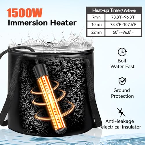 Ducha portátil mejorada con calentador, 1500W de potencia, bomba recargable de 8000mAh con pantalla LED, kit impermeable IPX8 para camping y senderismo miniatura 2