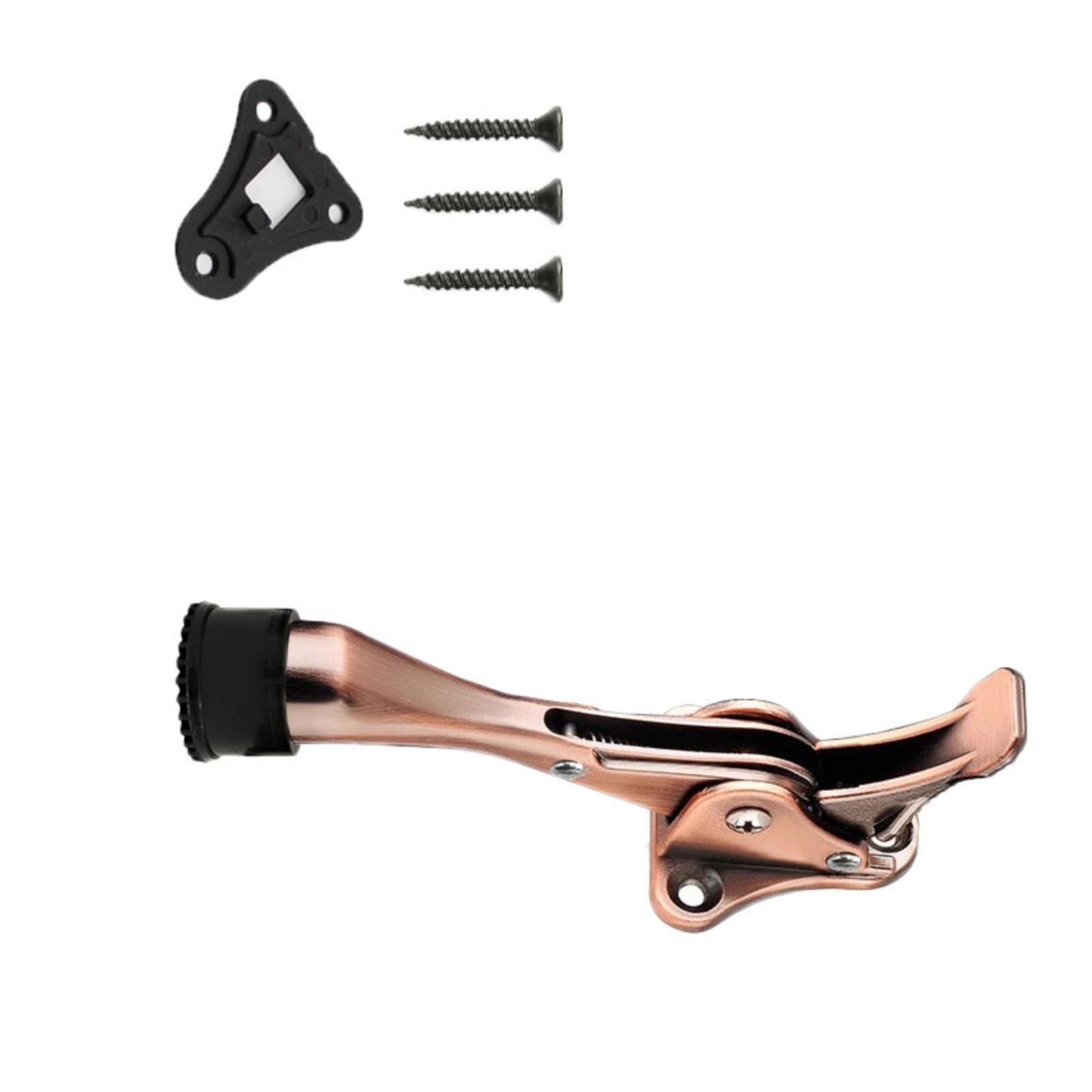 Nucelit Red Bronze Smooth Alloy Door Holder For Interior Entries Foot Operated Design Modern Door Stopper