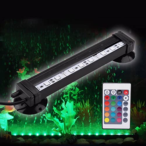 Pssopp Fish Tank Bubble Light IP68 Waterproof Aquarium Submersible Light Underwater LED Lamp Color Changing Lights Bar with 24key Remote Control(16cm)