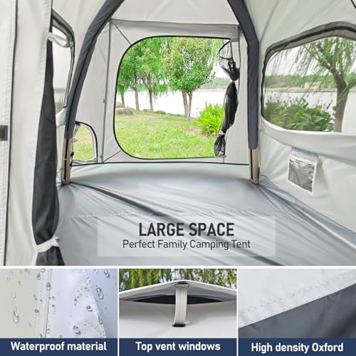 Automatic Inflatable Camping Tent,Easy Set up 3-4 Person Glamping Outdoor Air Blow Up Tents, Quick Setup Air Tent with a Built-in air Pump,Waterproof Inflatable House Tent for Adults