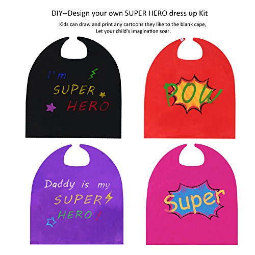 Capa y máscara de superhéroe para niños, pack 3 miniatura 4