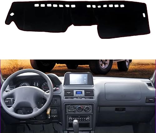 YNWON Funda de franela negra para tablero de automóvil, compatible con Mitsubishi Pajero Shogun Montero V20 1991-1999