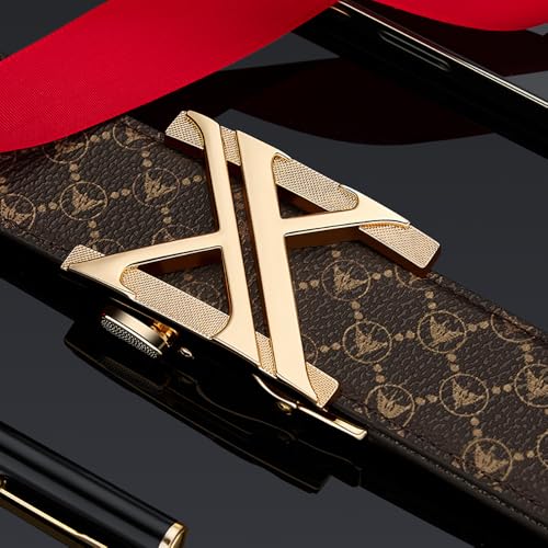 VANNANBA Leather Ratchet Designer Belts with Letter W Buckle, Y Buckle, Perfect for Casual Work Business2