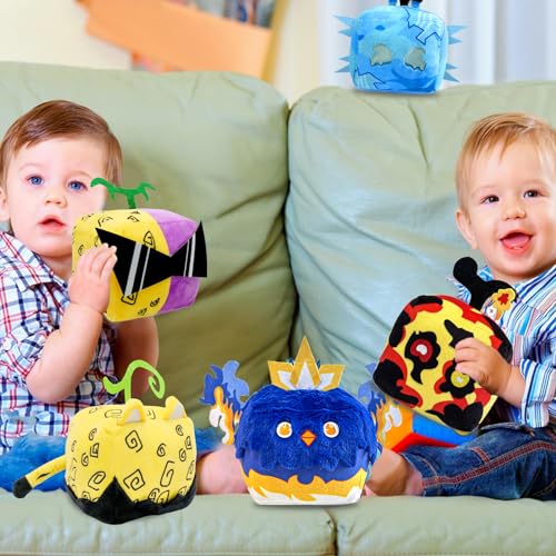 POPOYU Blox Fruits Plüschtier,Blox Fruits Kuscheltier Plüsch Weiches Stofftierkissen,Cartoon Fuchs Blox Fruits Plüschtier für Kinder Geschenke,Bloxfruits Plüschfiguren für Fans-Geburtstagspuppe