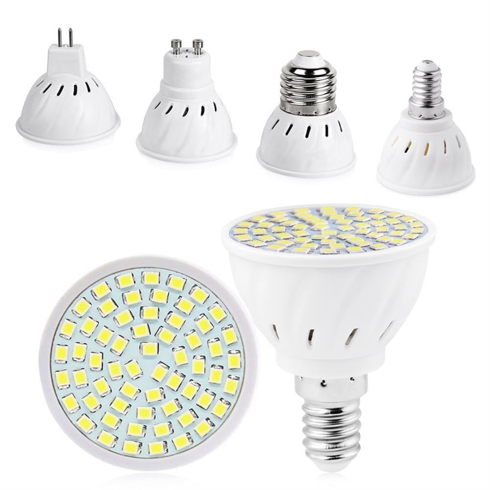 HHF Illuminazione domestica, Confezione da 20 lampadine a LED AC220V GU10/E27/MR16/E14 SMD2835 Lampadine for faretti Lampade a LED(Cool white,GU10 80leds 8W)