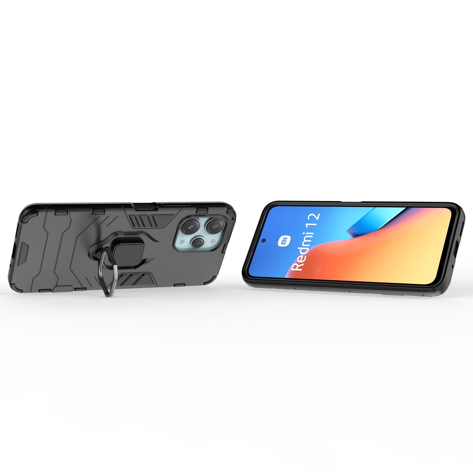 Topme Cover per Redmi 12 (4G) / Redmi 12 5G (6.79 Inches) Custodia Case, Protezione Della Pelle Della Custodia in Silicone Tpu - Blu Fumo
