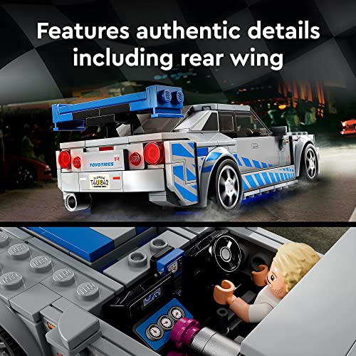 Lego 6426027 Speed Champions 2 Fast 2 Furious Nissan Skyline Gt-R (R34), Race Car Toy Model Building Kit thumb #3