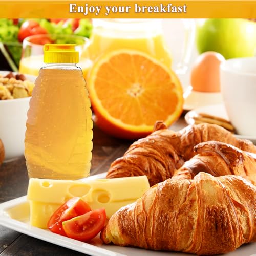 80 Pack 16oz Clear Food Grade Plastic Honey Bottles, Refillable Squeeze Honey Jars with Flip-Top Lids, Leakproof Honey Dispenser Containers for Storing and Dispensing - Image 3