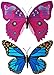 24 PCS PVC 3D Butterfly Fridge Magnets Refrigerator Magnets Wall Stickers with Magnet for Wall Decor Art Decor Crafts Home Party Decoration (Bule & Purple)