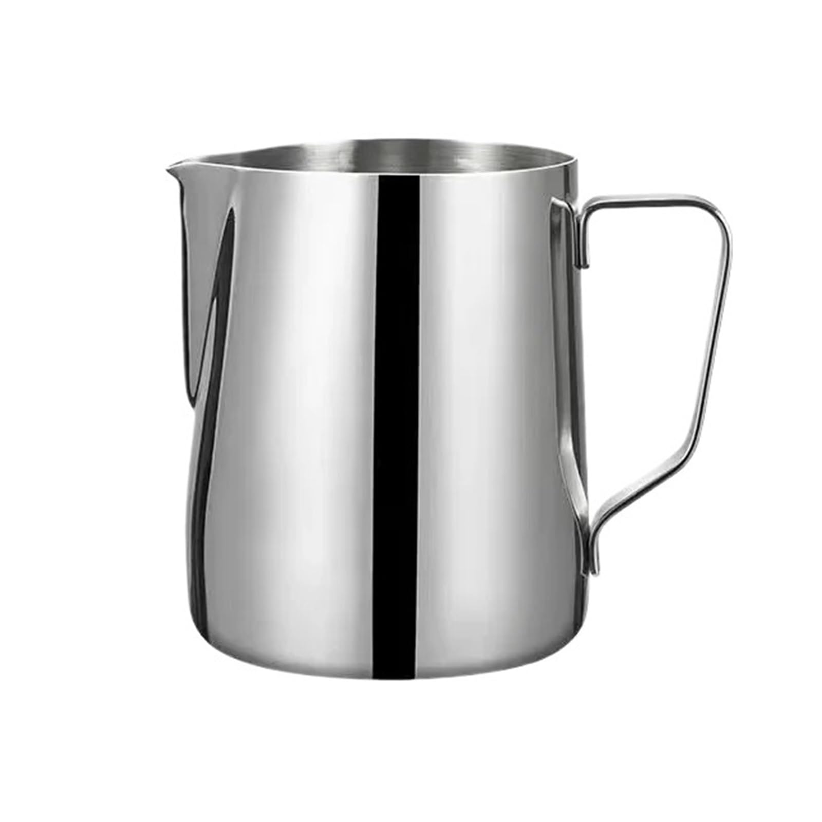 Edelstahl-Milchkännchen, 350 ml, 600, Kaffeemilchaufschäumkrug, 304 Edelstahl, präzise Skala, Barista, professionelles Café-Utensilien(600ml Silver)