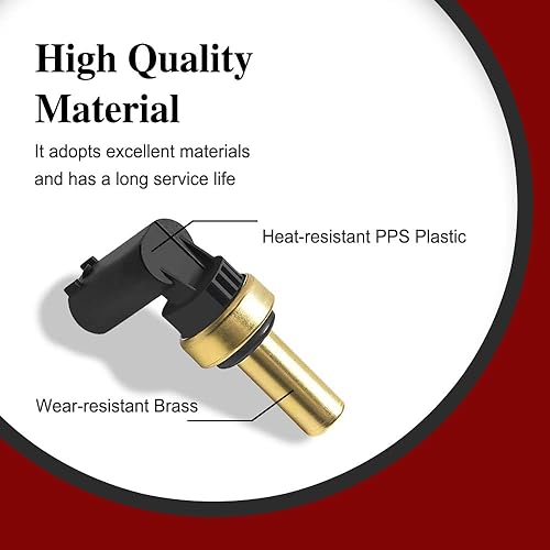 Miniatura 3 de Sensor de temperatura del refrigerante del motor, sensor de temperatura del agua compatible con 11-15 Cruze, 13-20 Sonic, 15-21 Trax, 13-15 voltios,