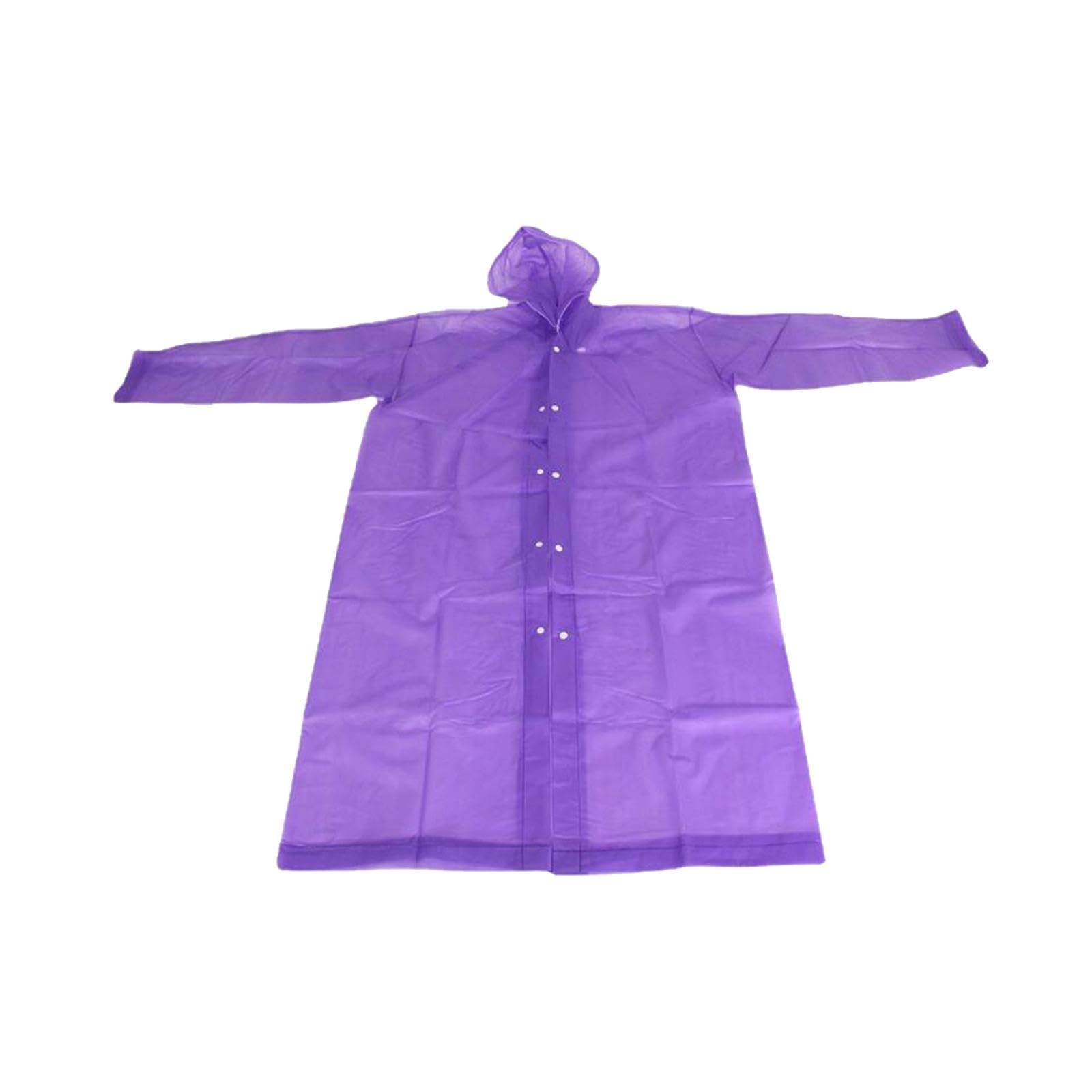Long Raincoat Rain Cape Comfortable Rainwear Waterproof Reusable Rain Jacket Adult Purple-image-32