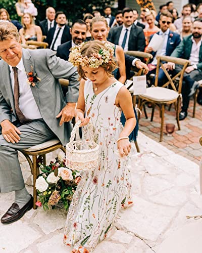 2Bunnies 3D Flower Applique Floral Fairy Embroidered Overlay Strap Tie Tulle One Shoulder A-Line Flower Girl Dress3