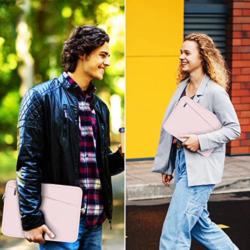 Image of 15.6 inch Laptop Sleeve Case, Durable Computer Carrying Bag Protective Case Briefcase Handbag with Front Pocket, Slim Laptop Cover for 15.6 Inch HP, Dell, Lenovo, Asus, Notebook, Pink
