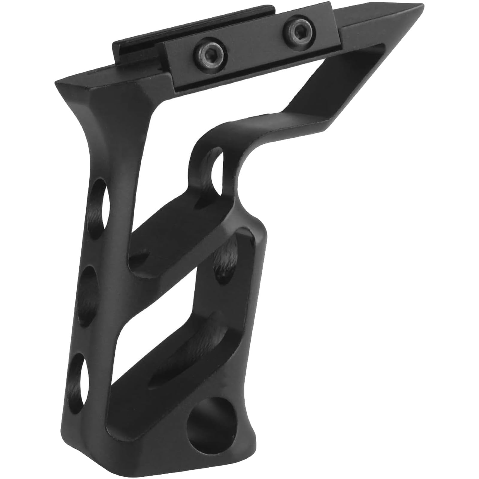 Tactical Aluminum Picatinny Rail Vertical Foregrip Long Front Grip Angled Hand Stop for 20mm Picatinny Rail System