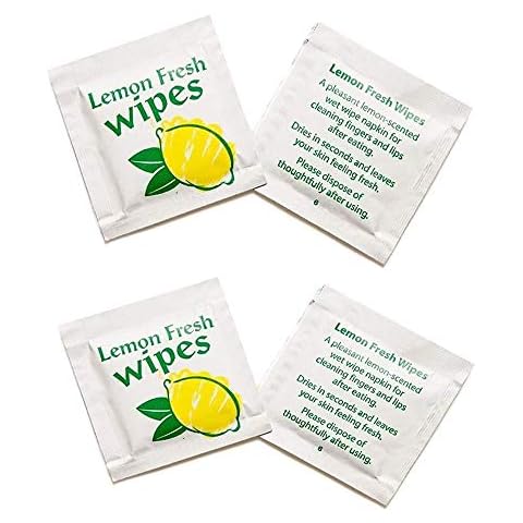 Individually Wrapped Lemon Scented Wet Wipes Cover