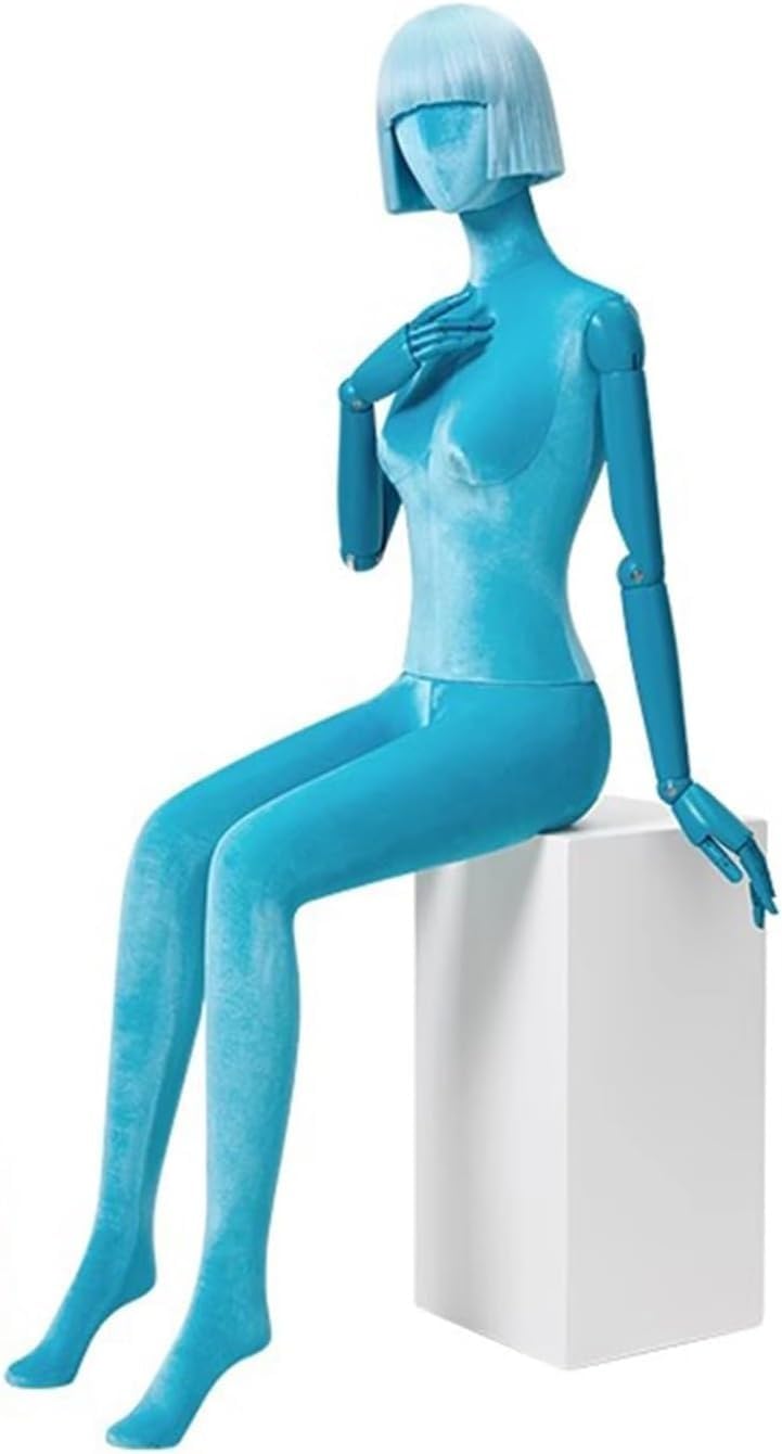 CONGRUI Retail Mannequins With Chairs For Human Body, Adjustable Height And Detachable Manikin, Clothing Display Rack(Blue)