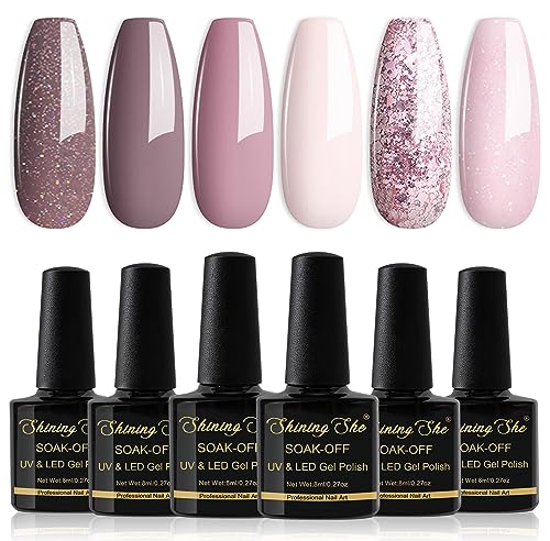 Gel-Nagellack Shining She UV Nagellack Set mit 6 Farben