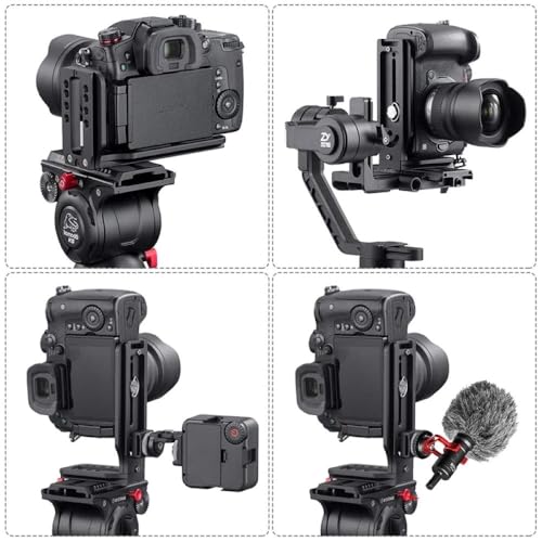 Image of GetZget Base Mount for DSLR Camera - L-Shaped Vertical & Horizontal Quick Release Plate, Compatible with DJI Ronin RS 4, RS 3, RS 2, RSC Gimbal, Sony & Canon Cameras & Tripod Accessories