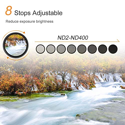 Image of K&F Concept 67mm ND2 to ND400 Variable Neutral Density Filter Slim ND Fader ND2-400 Optical Glass for DSLR Camera Lenses (67mm)