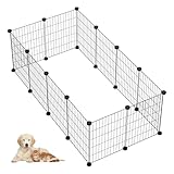 Crynvor 12 Pannelli Recinto per Cani da Interno in Metallo, Gabbia per Conigli, Gabbia Porcellino d