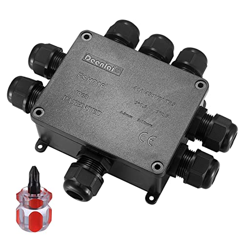 Boîte de Jonction Étanche IP68, 8 Voies Boîte de Dérivation Extérieur, Boitier de Raccordement Connecteur Prises Étanche Ø4mm-8mm Ø9mm-12mm Câble pour Extérieur Jardin - 8 Voies Cover