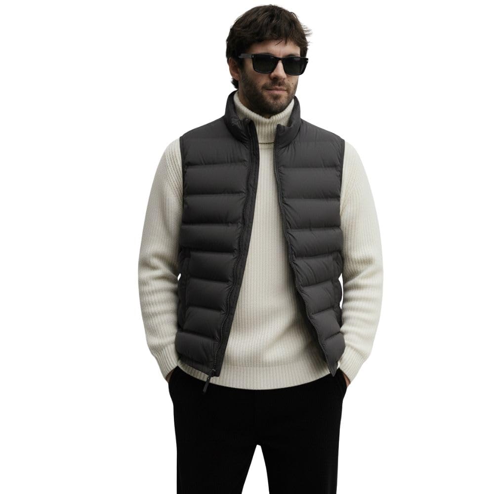Men Plus Size Sleeveless Puffer Jacket for Winter Wear-image-4