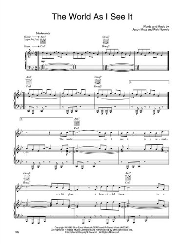 Jason Mraz: Love Is A Four Letter Word. Partituras para Piano, Voz y Guitarra