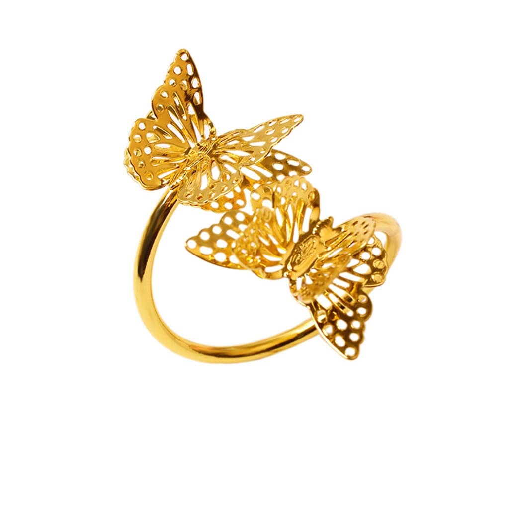 Anillo de servilleta de Mariposa Hueca de Metal Servilletero de Hotel de Boda Anillo de servilleta con Hebilla (D como se Muestra)