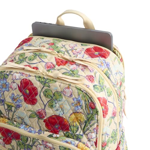 Image of Vera Bradley Women's Premium Cotton Large Bancroft Backpack - 15 inch Laptop & Trolley Sleeves - All the Pretty Wildflowers, 28L