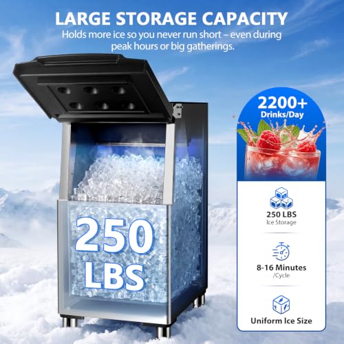 Image of 450LBS /24H Commercial Ice Maker Machine 250LBS Bin Split
