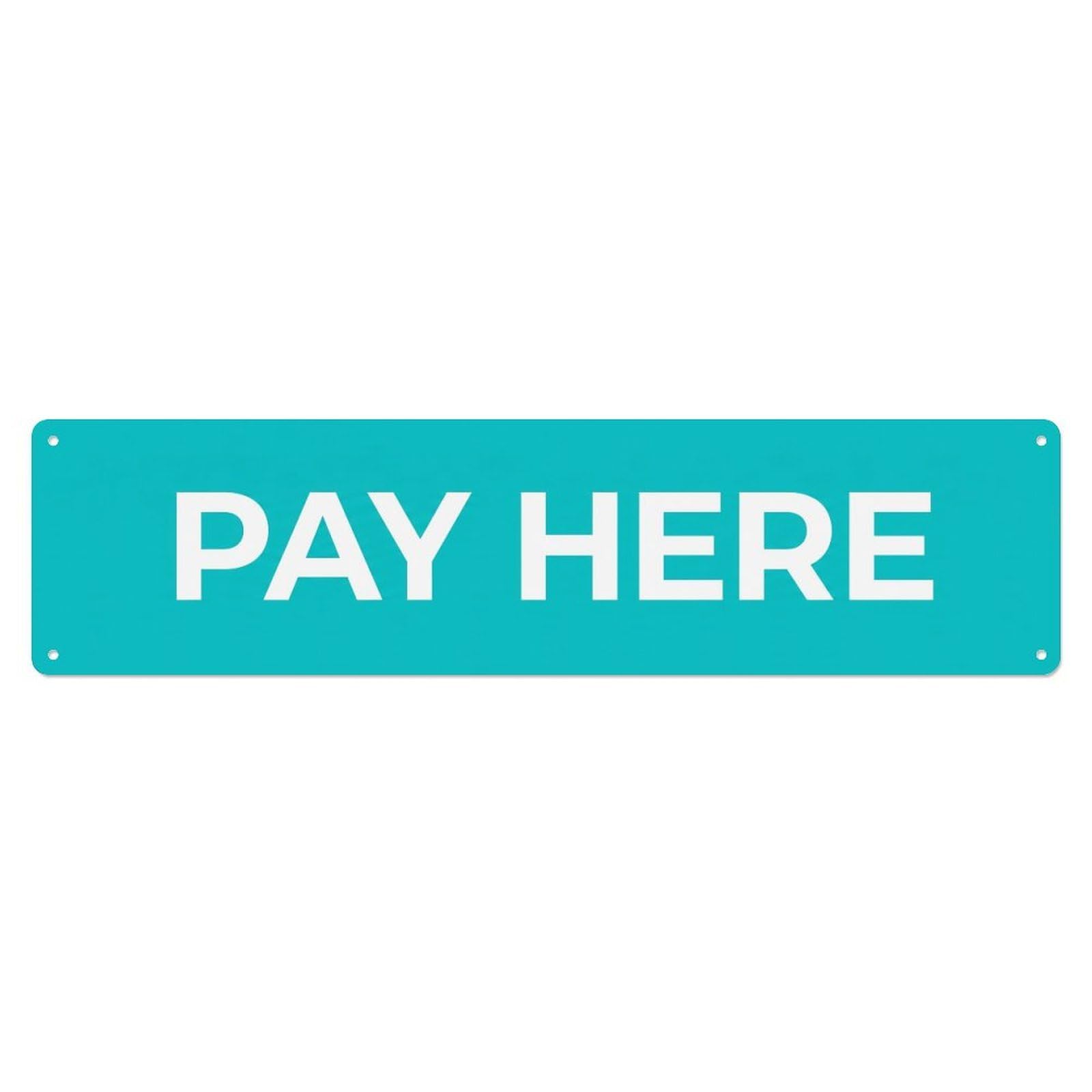 Metal Tin Sign Pay Here Cashier Station