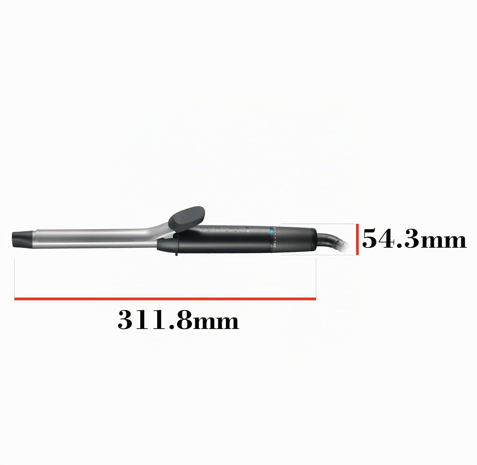 Remington Rizador de Pelo Pro Spiral Curl, Ondulador de Pelo con Pinza de 19 mm, Crea Rizos Definidos, Cerámica con Titanio, Turmalina, Protección y Brillo, 8 Temperaturas hasta 210°C, CI5519