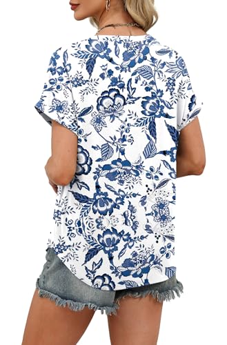 Image of WIHOLL Womens Blouses Spring Tops Short Sleeve Shirts Dressy Casual Summer Vacation Fashion Clothing 2026
