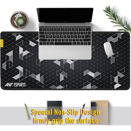 Image of Ant Esports Pyramid Mouse Pad Gaming Mouse Pad Extended Mouse Mat (35.4*15.74*2mm) for Mouse Keyboard with Stitched Edges Waterproof Non-Slip Base Mousepads for Office Home Shop Gaming Extra Large