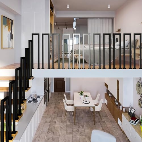 Rampe d'escalier en tube de fer noir moderne pour un loft sécurisé et élégant