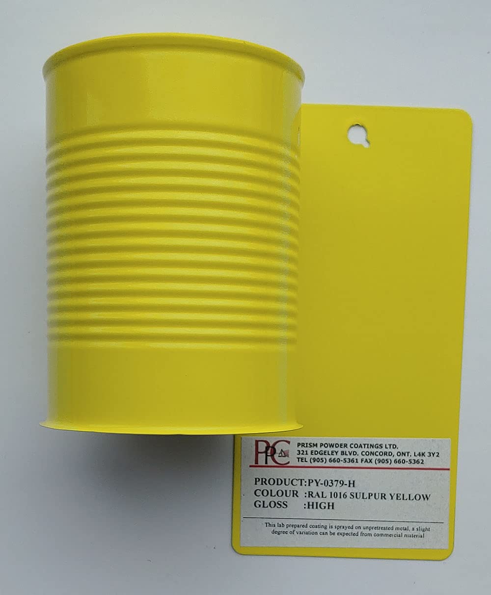 RAL 1016"Sulfur Yellow" High Gloss Powder Coating, 5 LB / 2.267 KG. Prism Powder Coatings Ltd. PPC Code PY-0379-H — view 2