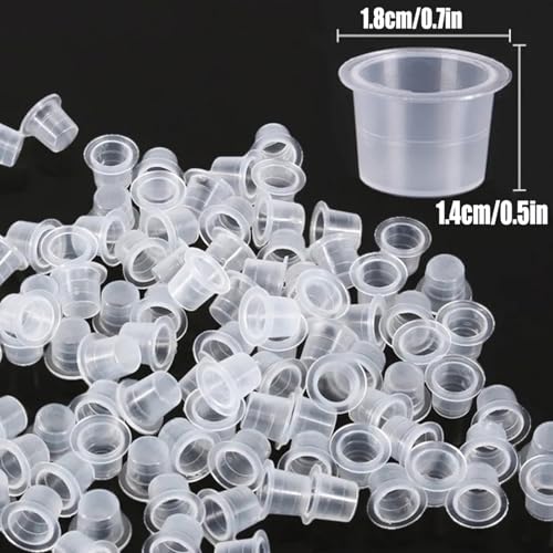 FYHJTRT 520PCS Tattoo Ink Caps Cups,White Plastic Pigment Cups for Microblading & Tattoo Kits - Image 3