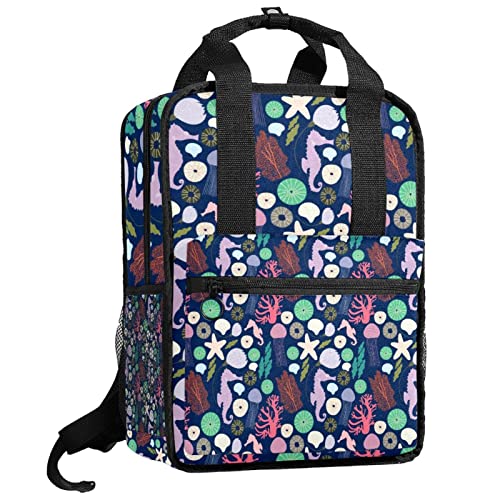 Sac à dos rétro pour garçons à motif floral et bretelles réglables