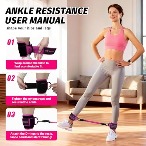 Image of WHATAFIT Resistance Bands, Exercise Bands, Workout Bands with Handles, Door Anchor and Ankle Straps, 5 Resistance Levels Fitness Bands for Strength Training, Physical Therapy, and Home Gym Equipment