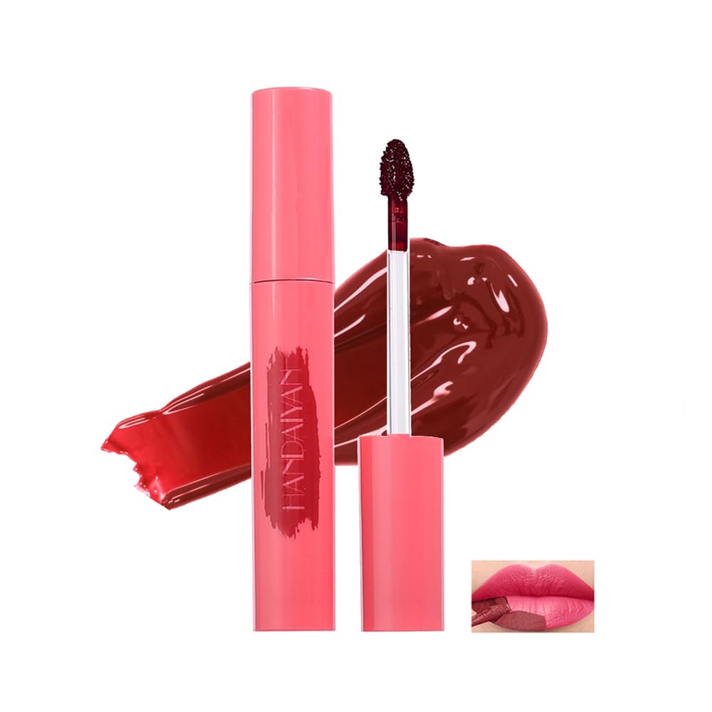 Peel-Off Lip Tint, 6 Colors Tattoo Peel Off Lip Mask Matte Finish Peel Off Lip Stain, Long-lasting Waterproof & Transfer Proof Nude Lip Gloss(04)