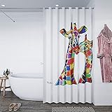 Croydex Duschvorhang mit Angus-McCoo-Kunst, Polyester metall, weiß, 1800mm x 1800mm