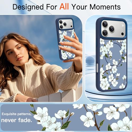 Coque iPhone 17 Pro Max design branches florales avec technologie magnétique - 6