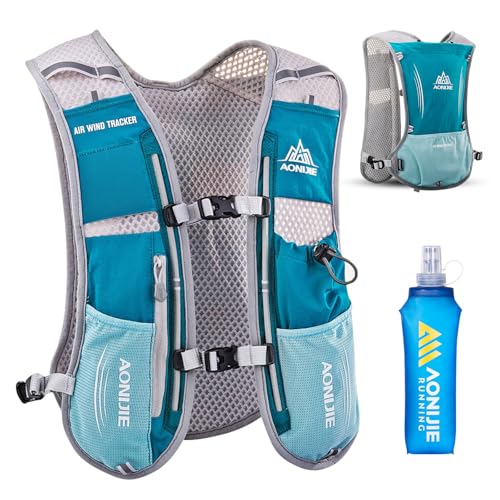 Image of TRIWONDER Running Hydration Vest Water Pack Backpack for Men Women 5L Runner Trail Race Marathon Triathlon Cycling Jogging Hiking Sport Gym (01 Light Blue 5L - with a 500ml Soft Bottle)