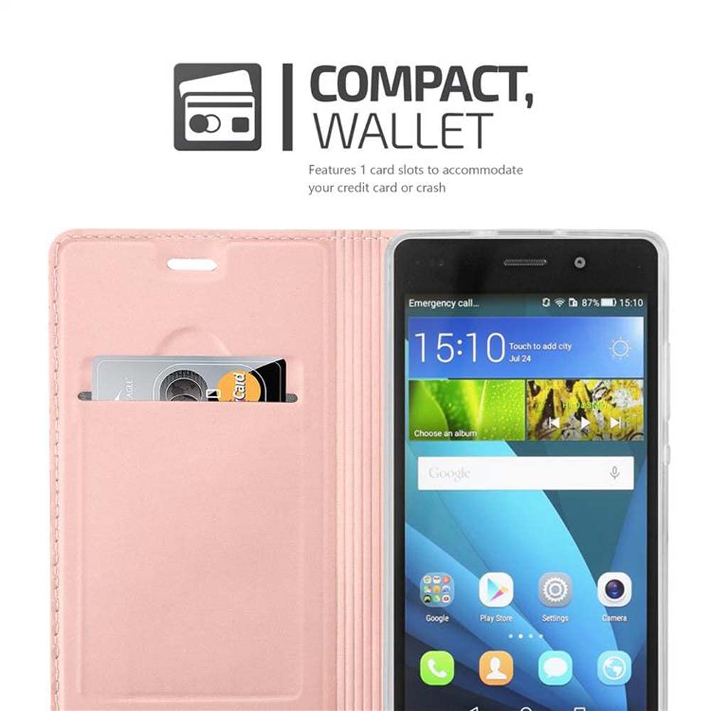 Cadorabo Book Case works with Huawei P8 LITE in CLASSY ROSÉ GOLD - with