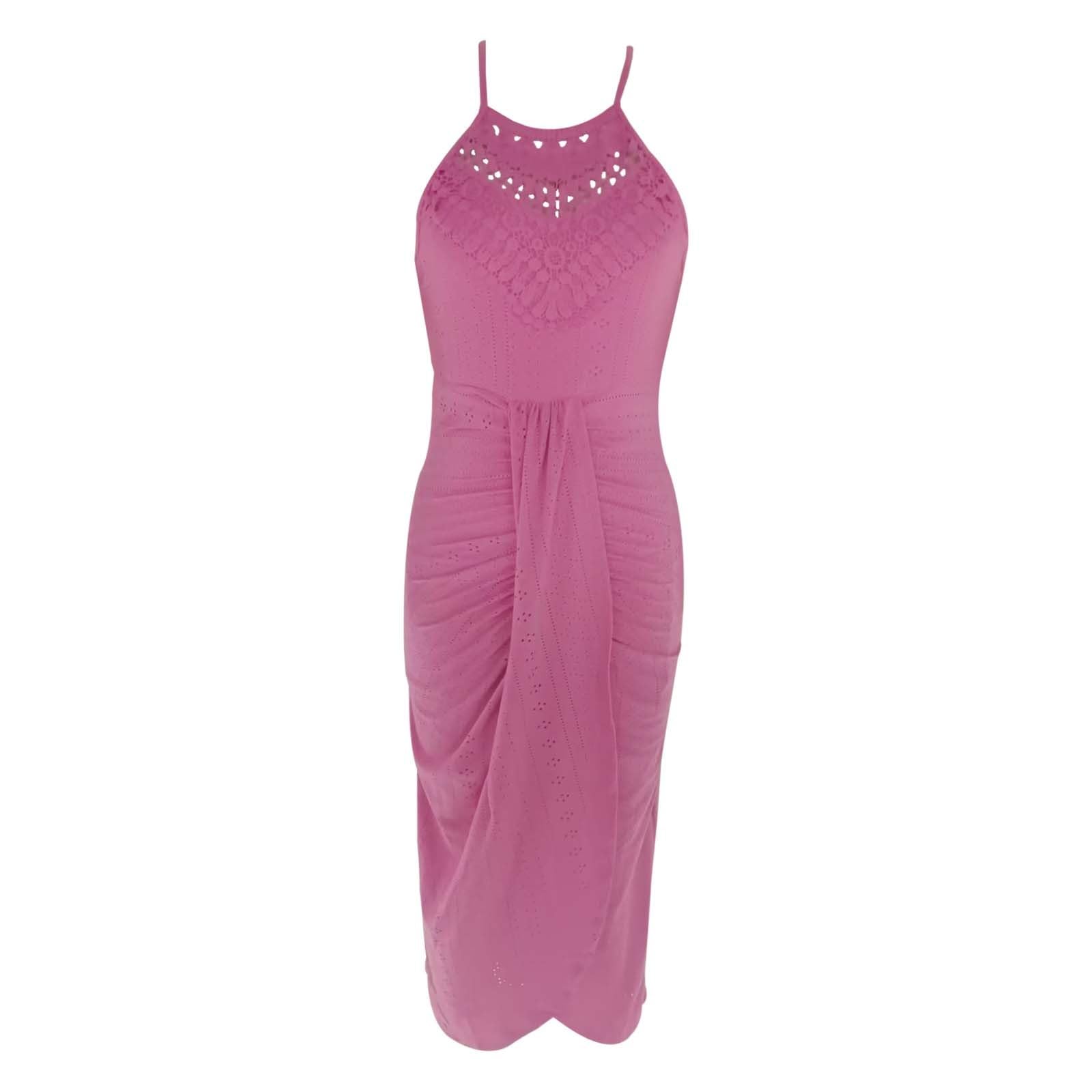 Vestido Casual De Verano for Mujer, Sin Mangas, Ahuecado, Espalda, Tirantes, Corbata, Abertura Lateral, Cómodo, Transpirable, Fluido, Fiesta, Uso Diario