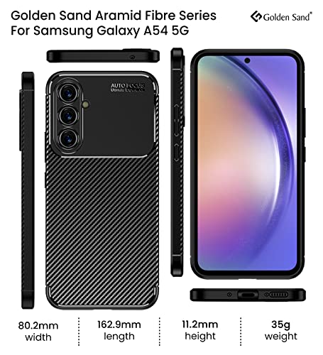 Image of Golden Sand for Samsung Galaxy A54 5G Cover Drop Tested Shock Proof Slim Armor Aramid Carbon Fibre Rugged TPU Case for Samsung Galaxy A54 5G, Black